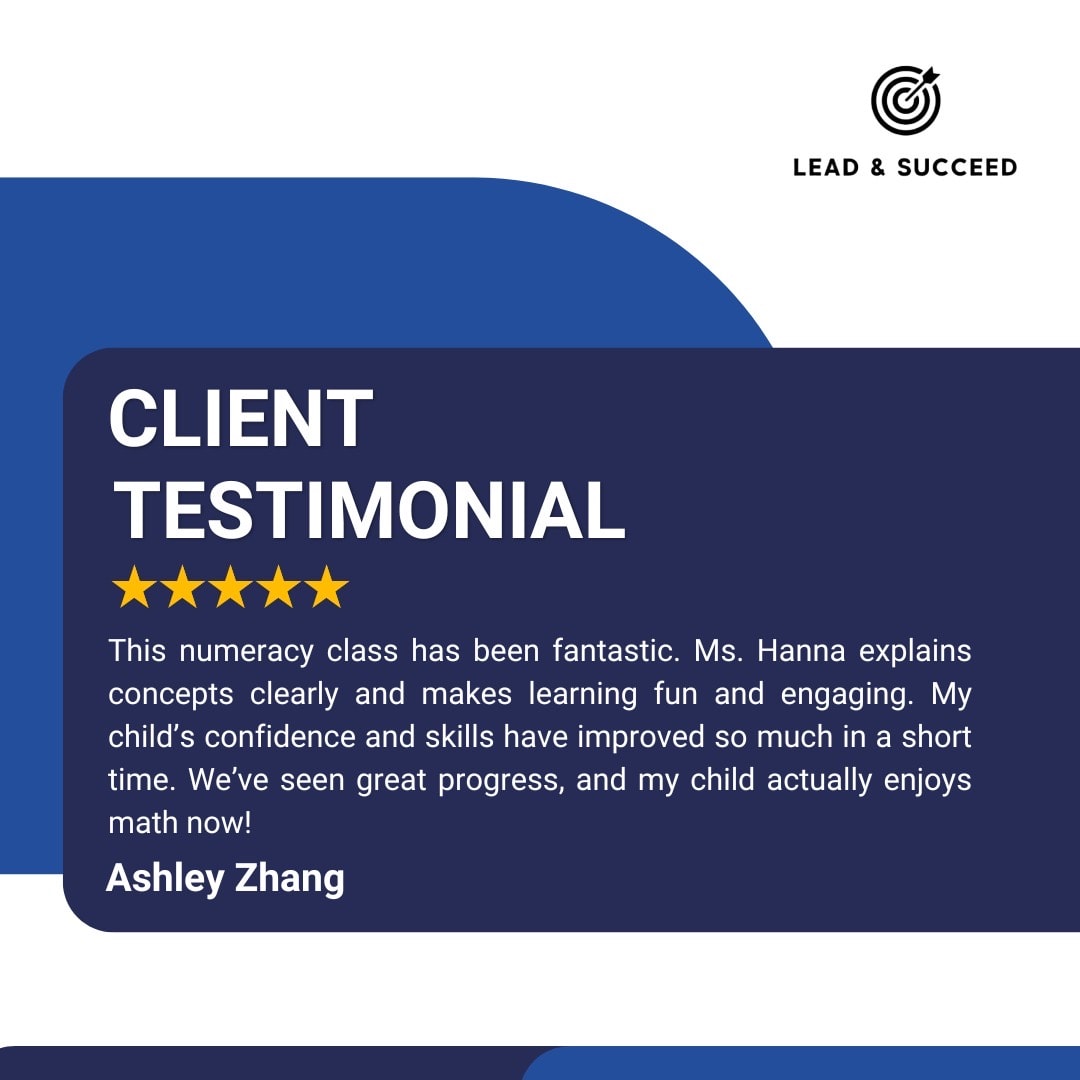 Parent testimonial from Ashley Zhang