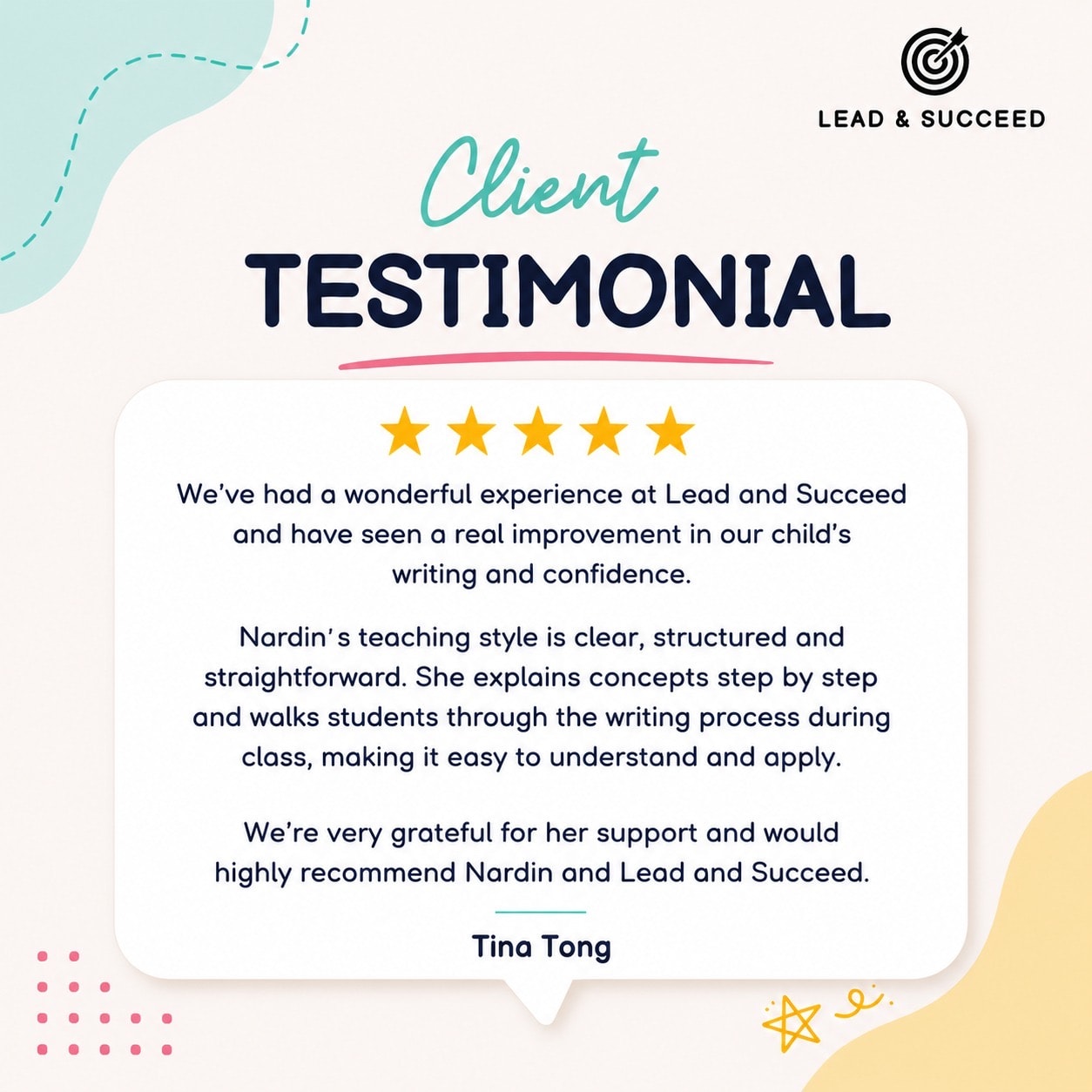 Parent testimonial from Edison Sheng