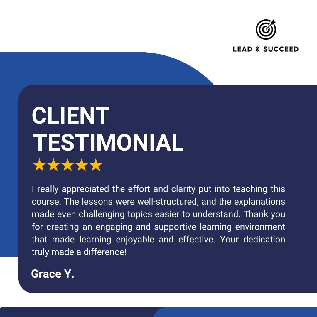 Parent testimonial from Grace Y