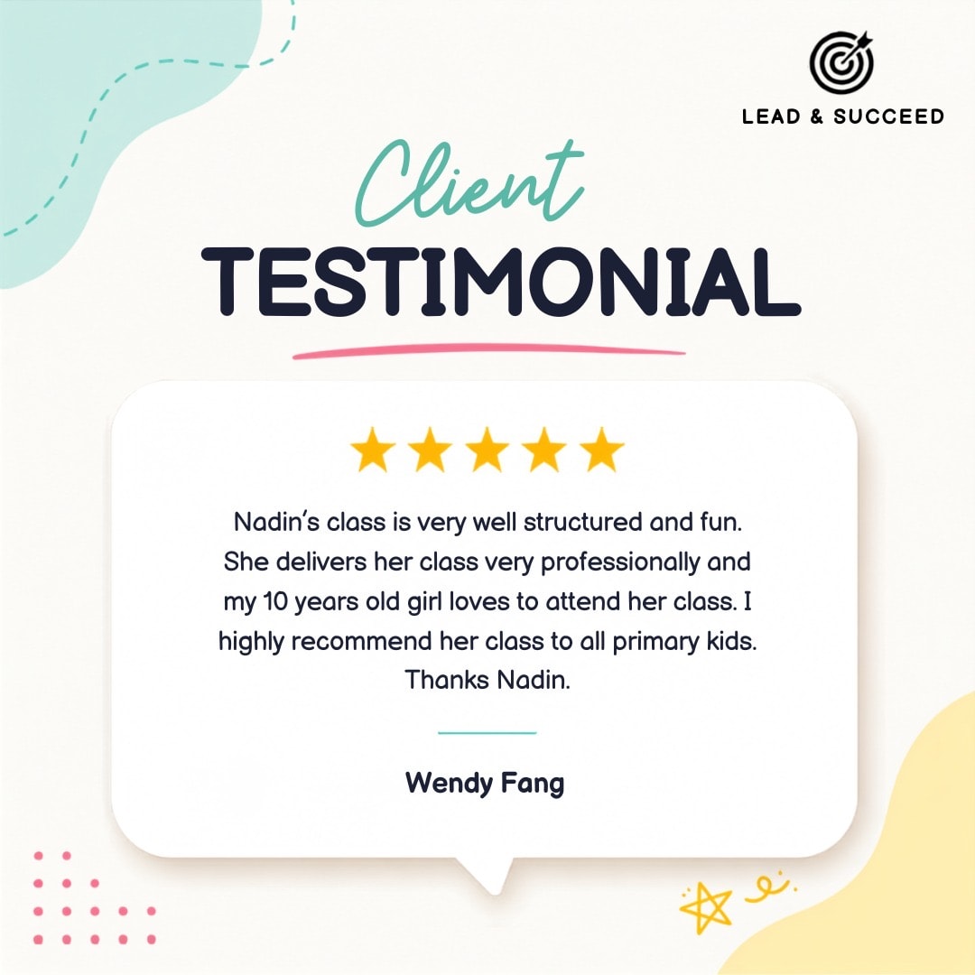 Parent testimonial from Wendy Fang